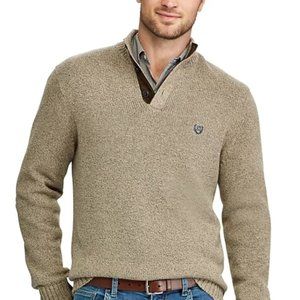 Chaps Mock Neck Pullover Textured Twist Sweater